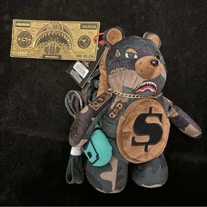 NEW SPRAYGROUND BEARCUB BACKPACK - CAMOCHECK MONEYBEAR